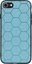 iPhone 7 / 8 Hexagon Hard Case Blauw + Screenprotector