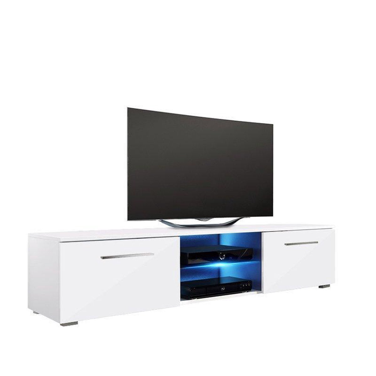 TV meubel kast Tenus - tv dressoir - met led verlichting - wit - VDD