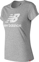 New Balance Essentials Stacked Logo Tee Dames Shirt - Athletic Grey - Maat XS