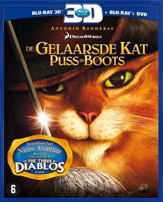 Cover van de film 'De Gelaarsde Kat 3D'