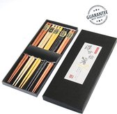 Japanse Eetstokjes - Bamboe - 23 cm - Herbruikbaar - 5 Paar - 5 verschillende kleuren | Pride Kings®