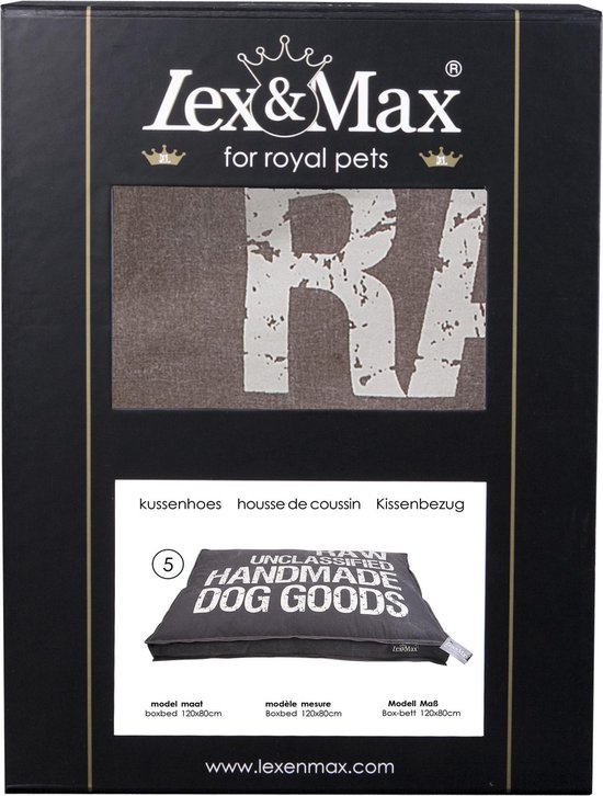 Lex & Max Raw Unclassified - Losse hoes voor hondenkussen  - Boxbed - Taupe - 120x80x9cm