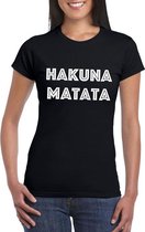 Hakuna matata tekst t-shirt zwart dames S