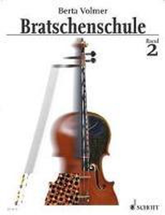 Boekomslag van "Bratschenschule Band 2" met een deel van een altviool en strijkstok.