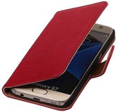 Mobieletelefoonhoesje.nl - Samsung Galaxy S7 Hoesje Washed Leer Bookstyle Roze