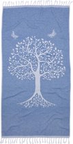 Seahorse Hamamdoek Life Tree - Waterblue - 90x180 cm - Katoen