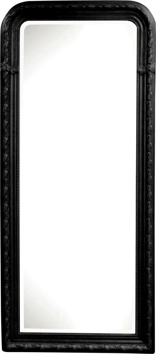 Qweens - Spiegel - Amber- zwart - buitenmaten breed 80 cm x hoog 110 cm. |  bol.com