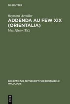 Beihefte Zur Zeitschrift Für Romanische Philologie- Addenda au FEW XIX (Orientalia)