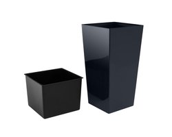Bloempot Hoog Vierkant Urbi Square 27x27x50cm ANTRACIET Prosperplast