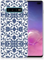 Geschikt voor Samsung Galaxy S10 Plus Uniek TPU Hoesje Flower Blue