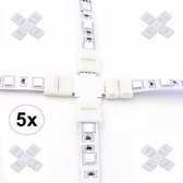 5 Stuks - 10mm X Connector voor RGB SMD5050 5630 LED strips