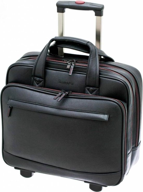 Davidt's Trolley Tas- 15.6 inch - Zwart - Zakelijke Laptoptrolley - Dames Laptop Trolley - Business Koffer