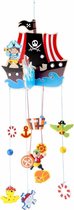 Hangdecoratie mobiel piratenschip 85 cm