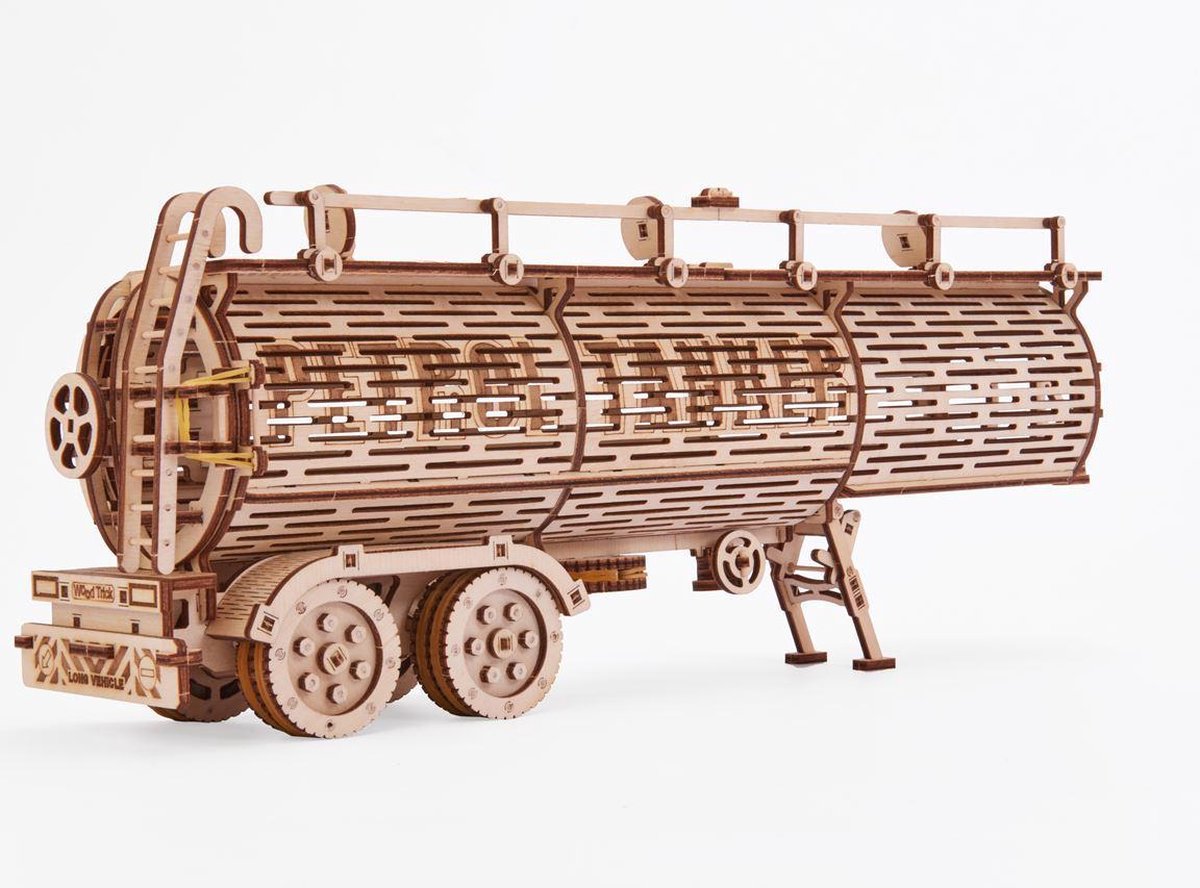 Wood Trick – Modelbouw 3D houten puzzel – de Tankaanhangwagen – Tank Trailer – Uitbreiding op Grote Vrachtwagen Big Rig - 220 stuks - Geen lijm noch verf nodig! — afbeelding 21
