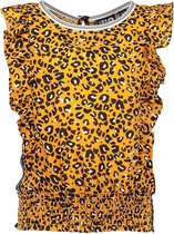 Like Flo Meisjes Blouse Oker Panther Sleeveless - Geel - Maat 110