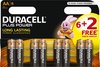 Duracell Plus Power AA Alkaline Batterijen 6+2 Stuks