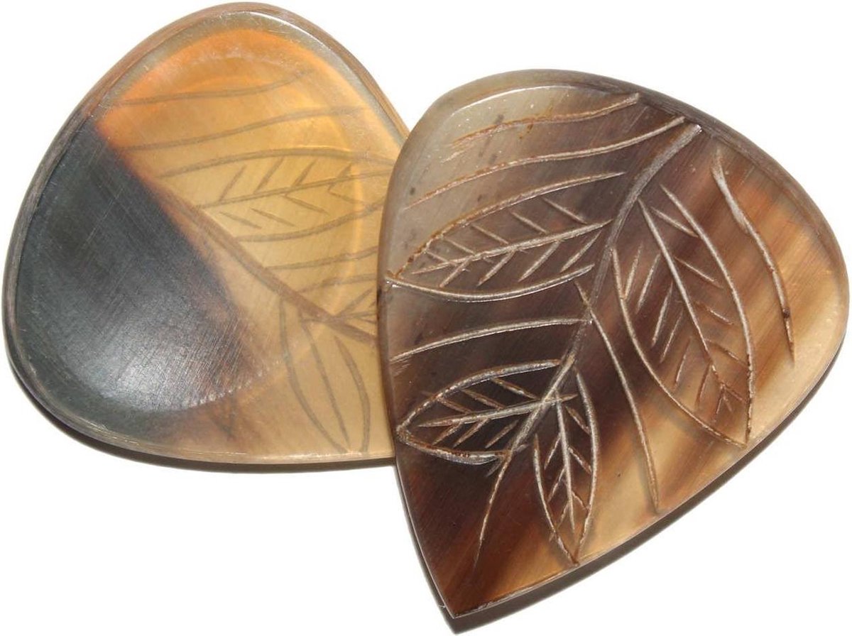 Handgemaakte buffelhoorn- plectrum - 3.00 mm- 2-pack