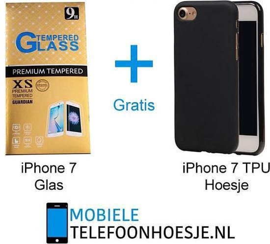 iPhone 7 Screenprotector + Gratis TPU Hoesje Zwart