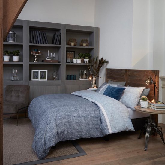 Rivièra Maison - Amsterdam Loft dekbedovertrek - Tweepersoons - 200x200/220 cm - Blauw Grijs van Riviera Maison — afbeelding 2
