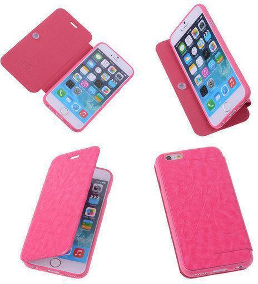 Bestcases Pink TPU Booktype Motief Hoesje Apple iPhone 6
