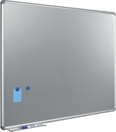 Zilverkleurig whitebord - metallic whiteboard 90x180 cm