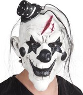 Latex masker Psycho clown met haar