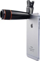 Smartphone lens 12x zoom met clip zwart