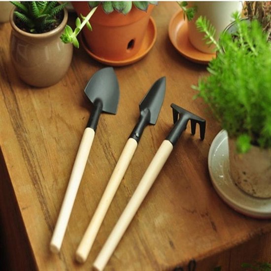 3-in-1 Set Mini Tuin Gereedschap - Miniatuur Tuin Gereedschap - Elegant Tuin Gereedschap - Handig voor in de tuin van Oakwood Gardens — afbeelding 3