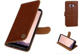 MP Case® PU Leer Vintage Look Bruin Hoesje voor Samsung Galaxy S8 book case wallet case
