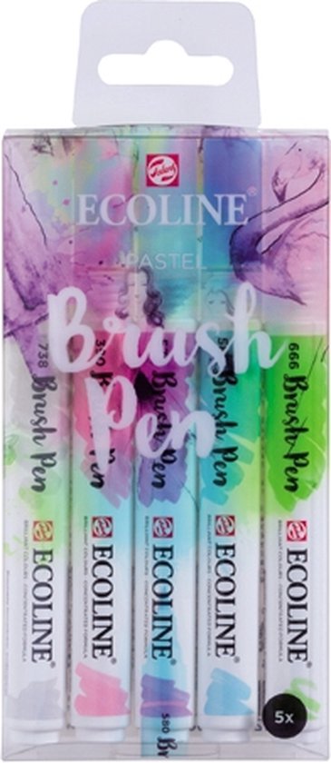 Brush Pen set Pastel | 5 kleuren