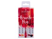 Talens Ecoline 5 brush pens ''Red''