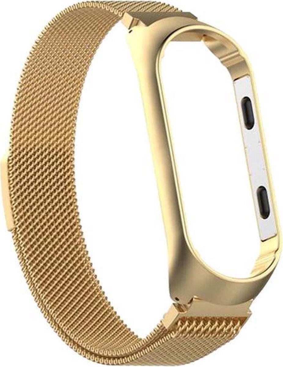 KELERINO. Milanees bandje geschikt voor Xiaomi Mi Band 3 / 4 - RVS - Goud