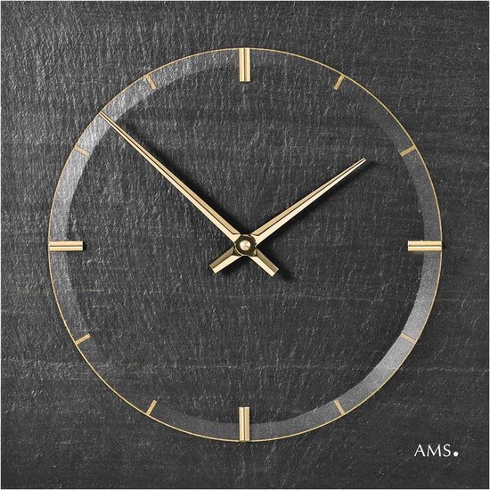 AMS Horloge Murale Ardoise - Aluminium 9516