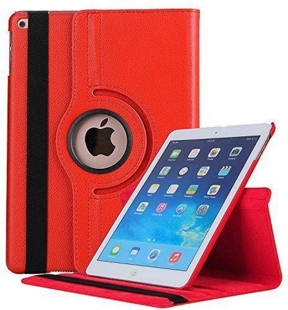 Tablethoes Geschikt voor: Apple iPad Mini 5 2019 Draaibaar Hoesje 360 Rotating Multi stand Case - Rood