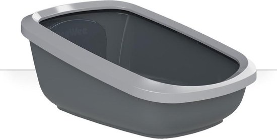 PeeWee EcoGranda Kattenbak XXL - Grijs/Antraciet - 66,5 x 48,5 x 28 cm