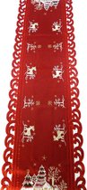 Kerstkleed - Rood met hert - Loper 170 cm