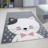 Flycarpets Kids vloerkleed - Roze 120 X 170 CM Kinderkamer Kat