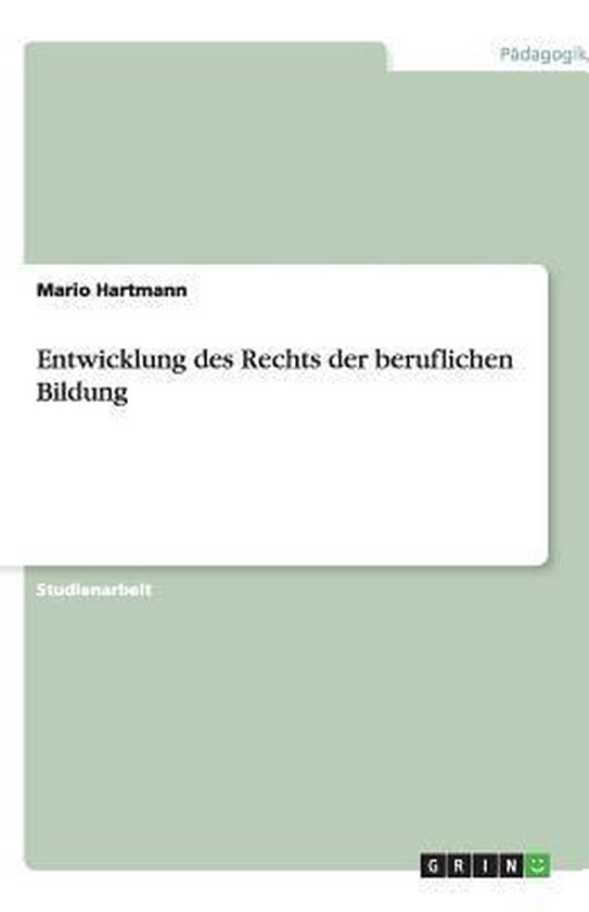 Entwicklung des Rechts der beruflichen Bildung - cover