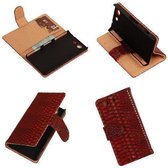 """Slang"" Rood Sony Xperia Z3 Compact Bookcase Wallet Cover Hoesje"
