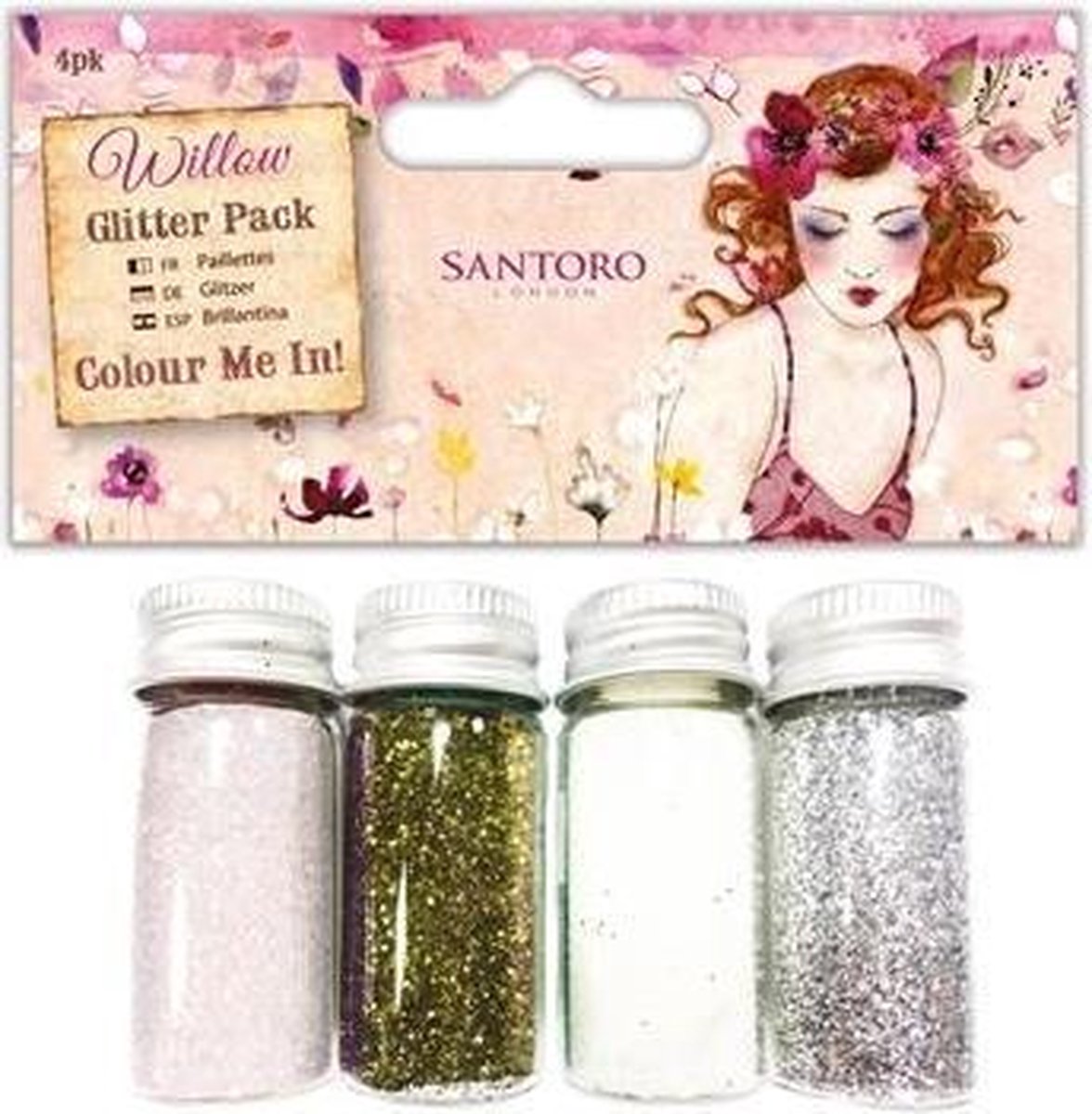 Colour Me In Glitter Pak (4 pak) Santoro bol