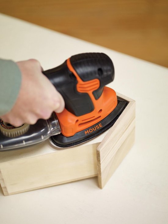 BLACK+DECKER 55W Mouse™. klittenband voor papierbevestiging. Stofopvangsysteem - KA2000-QS