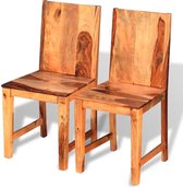 Eetkamerstoel massief sheesham hout 2 st