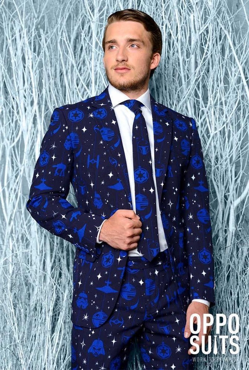 OppoSuits Starry Side - Heren Kostuum - Blauw - Kerstpak - Maat 54