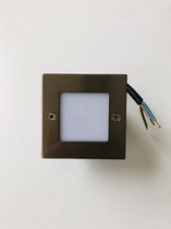 Inbouw Wandlamp - Buitenverlichting - 9 LED - Aluminium - 71 x 71 x 45 mm - 0.9W