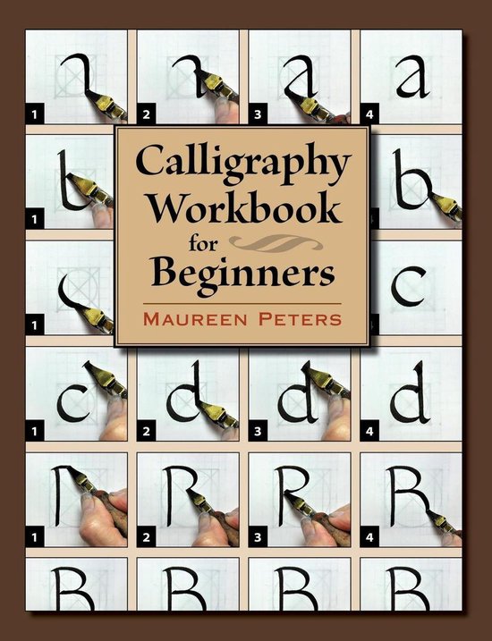 Calligraphy Workbook for Beginners - Oefenpagina's met stapsgewijze instructies voor het leren van kalligrafieletters.