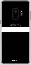 BOQAZ. Samsung Galaxy S9 hoesje - hoesje enkele streep wit
