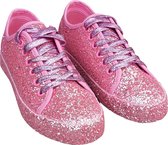 Dames – glitter sneaker - rock ’n roll schoen – gay pride - party shoe - shine schoe – jaren 60 - De Toppers - feest – festival - kerstmis - carnaval – roze – 40
