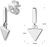 Huiscollectie Oorhangers Driehoek Zilver Gerhodineerd Glanzend 14 mm x 5.5 mm