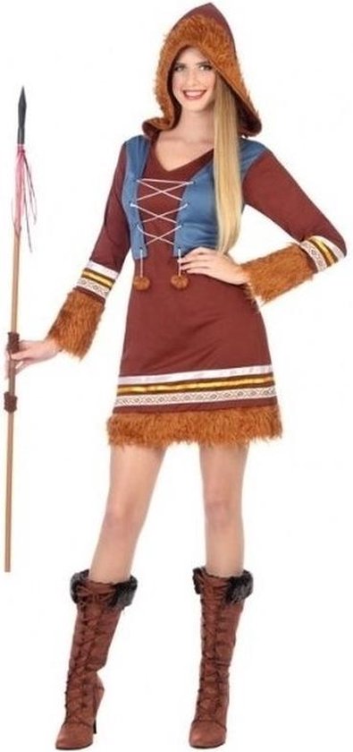 Eskimo verkleed jurkje/kostuum voor dames - carnavalskleding - voordelig geprijsd