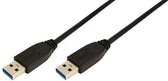 LogiLink USB-kabel USB 3.2 Gen1 (USB 3.0 / USB 3.1 Gen1) USB-A stekker, USB-A stekker 3.00 m Zwart